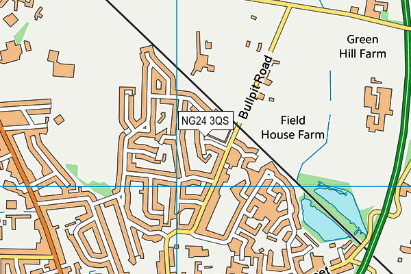 NG24 3QS map - OS VectorMap District (Ordnance Survey)
