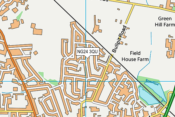 NG24 3QU map - OS VectorMap District (Ordnance Survey)