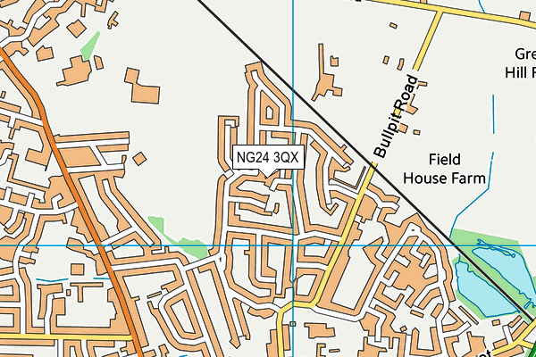 NG24 3QX map - OS VectorMap District (Ordnance Survey)