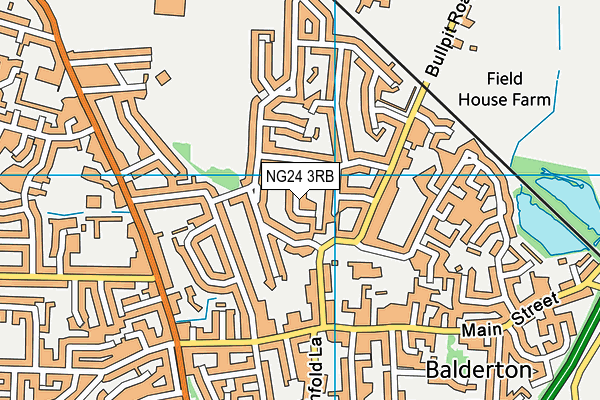 NG24 3RB map - OS VectorMap District (Ordnance Survey)