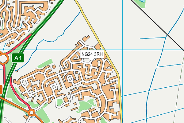 NG24 3RH map - OS VectorMap District (Ordnance Survey)