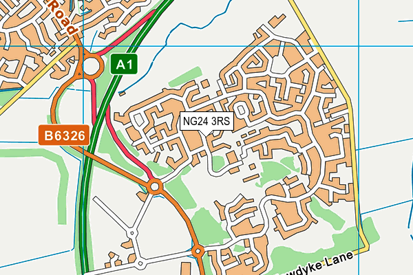 Fernwood Village Hall map (NG24 3RS) - OS VectorMap District (Ordnance Survey)