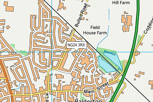 NG24 3RX map - OS VectorMap District (Ordnance Survey)