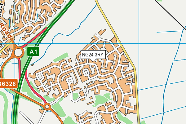 NG24 3RY map - OS VectorMap District (Ordnance Survey)
