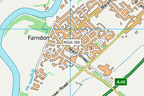 NG24 3SA map - OS VectorMap District (Ordnance Survey)