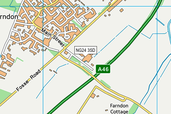 NG24 3SD map - OS VectorMap District (Ordnance Survey)