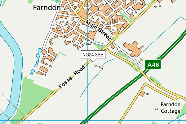 NG24 3SE map - OS VectorMap District (Ordnance Survey)