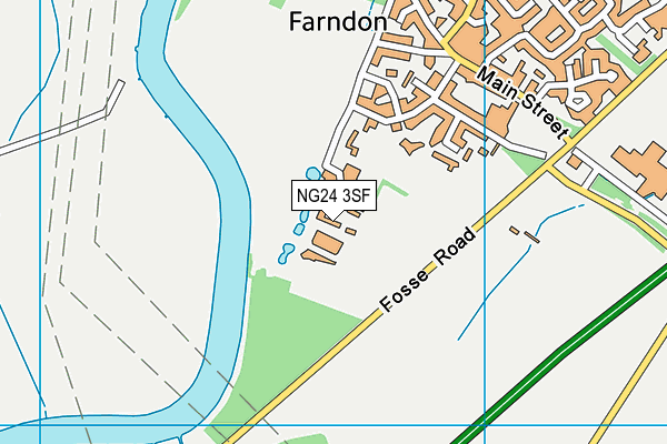 NG24 3SF map - OS VectorMap District (Ordnance Survey)