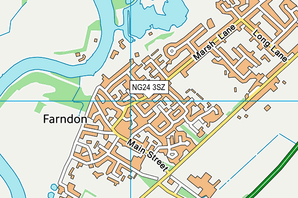 Farndon Recreation Ground map (NG24 3SZ) - OS VectorMap District (Ordnance Survey)