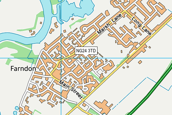 NG24 3TD map - OS VectorMap District (Ordnance Survey)