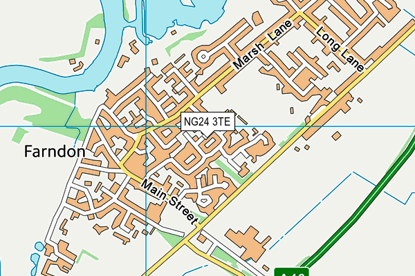 NG24 3TE map - OS VectorMap District (Ordnance Survey)