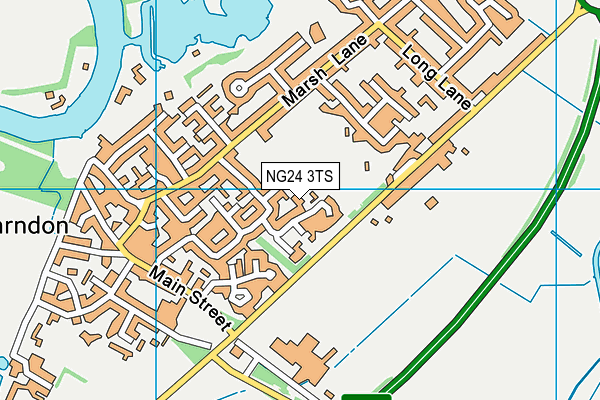 NG24 3TS map - OS VectorMap District (Ordnance Survey)