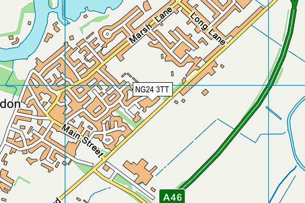 NG24 3TT map - OS VectorMap District (Ordnance Survey)