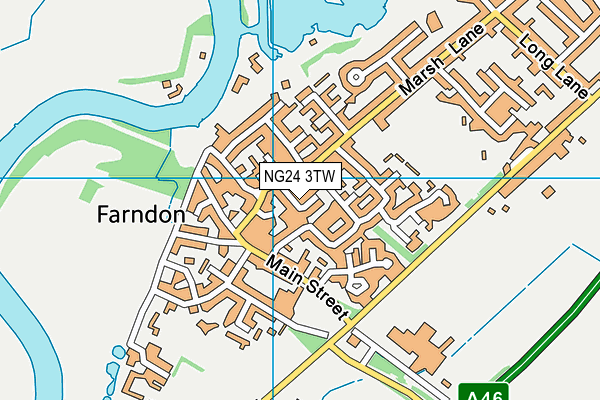 NG24 3TW map - OS VectorMap District (Ordnance Survey)