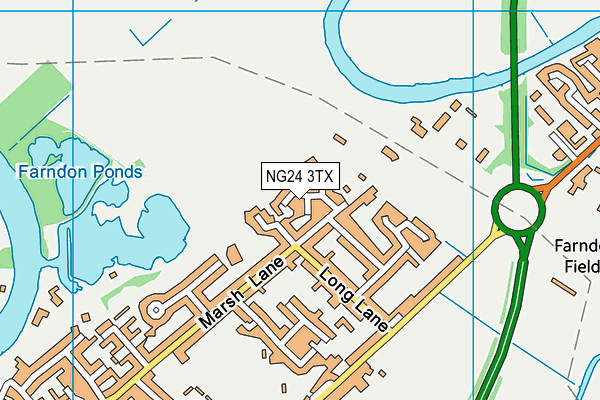 NG24 3TX map - OS VectorMap District (Ordnance Survey)