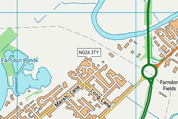 NG24 3TY map - OS VectorMap District (Ordnance Survey)