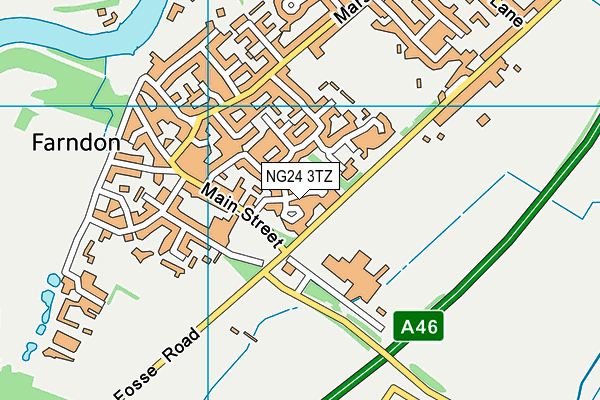 NG24 3TZ map - OS VectorMap District (Ordnance Survey)