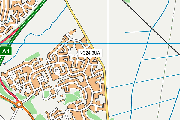 NG24 3UA map - OS VectorMap District (Ordnance Survey)