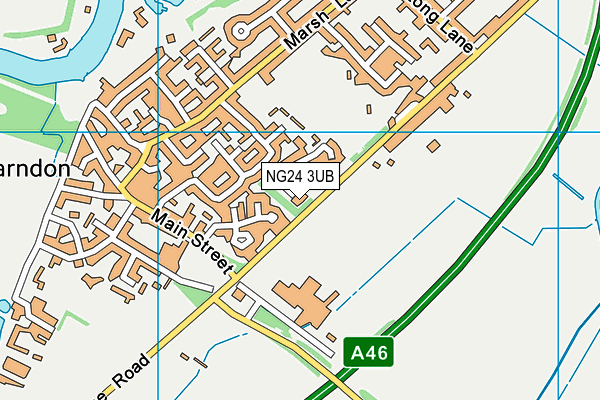 NG24 3UB map - OS VectorMap District (Ordnance Survey)