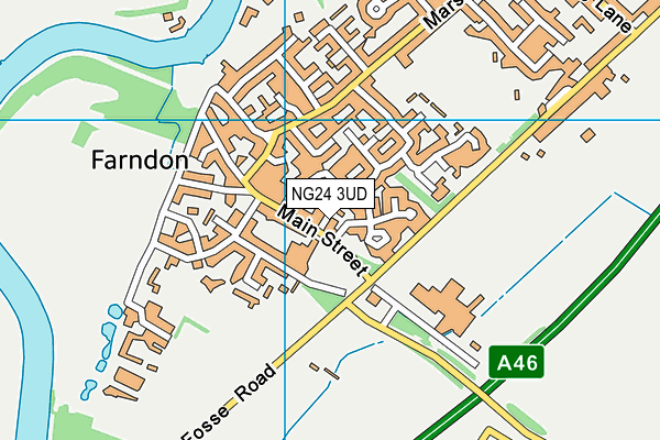 NG24 3UD map - OS VectorMap District (Ordnance Survey)
