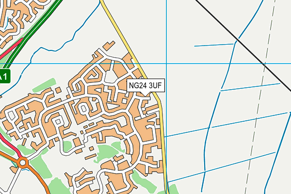 NG24 3UF map - OS VectorMap District (Ordnance Survey)