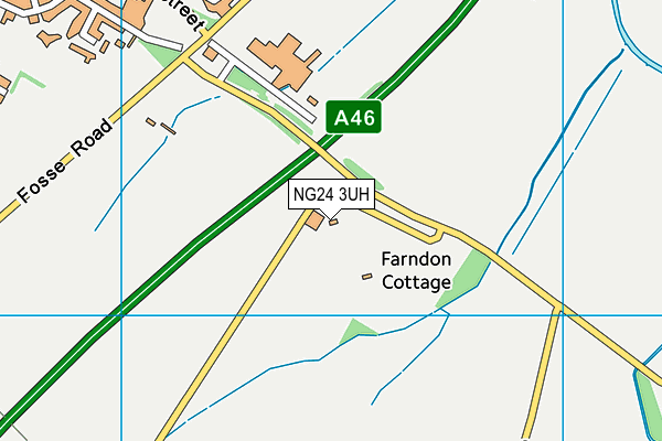 NG24 3UH map - OS VectorMap District (Ordnance Survey)