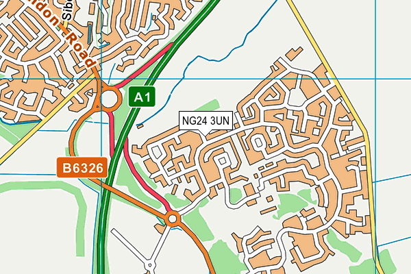 NG24 3UN map - OS VectorMap District (Ordnance Survey)