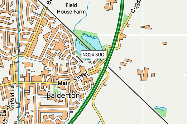 NG24 3UQ map - OS VectorMap District (Ordnance Survey)