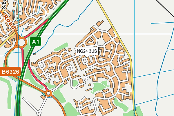 NG24 3US map - OS VectorMap District (Ordnance Survey)