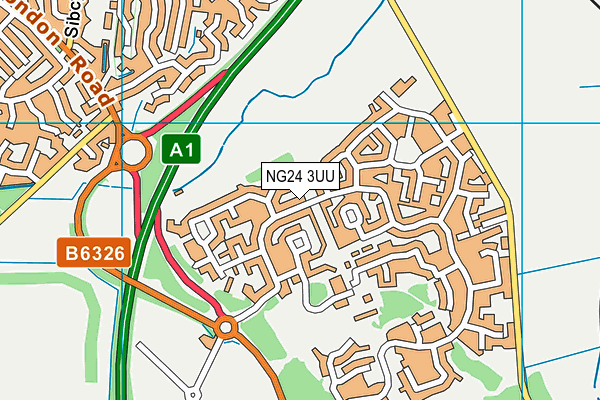 NG24 3UU map - OS VectorMap District (Ordnance Survey)