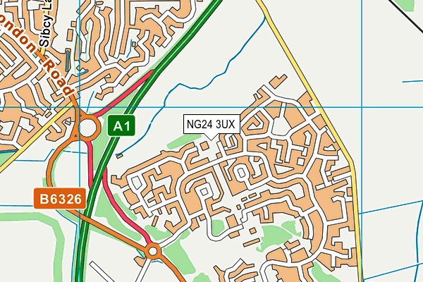 NG24 3UX map - OS VectorMap District (Ordnance Survey)