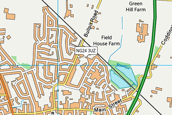 NG24 3UZ map - OS VectorMap District (Ordnance Survey)