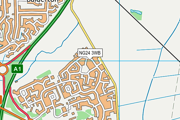 NG24 3WB map - OS VectorMap District (Ordnance Survey)