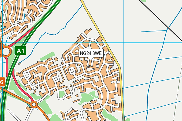 NG24 3WE map - OS VectorMap District (Ordnance Survey)