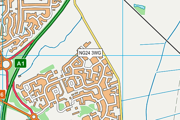 NG24 3WG map - OS VectorMap District (Ordnance Survey)