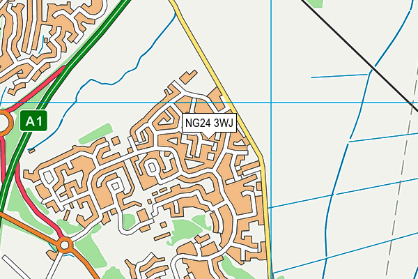NG24 3WJ map - OS VectorMap District (Ordnance Survey)