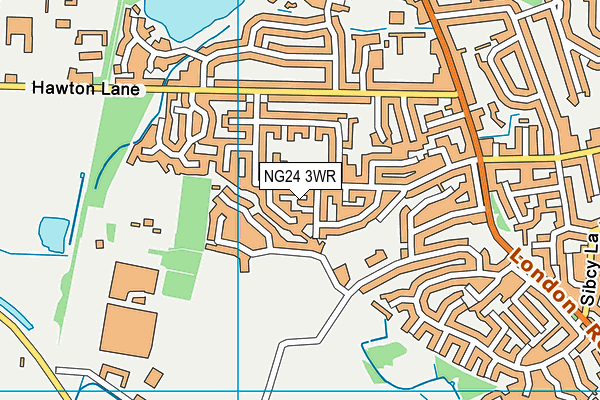 NG24 3WR map - OS VectorMap District (Ordnance Survey)