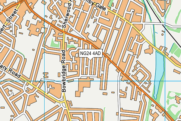 NG24 4AD map - OS VectorMap District (Ordnance Survey)