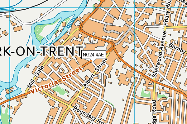 NG24 4AE map - OS VectorMap District (Ordnance Survey)