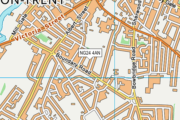 NG24 4AN map - OS VectorMap District (Ordnance Survey)