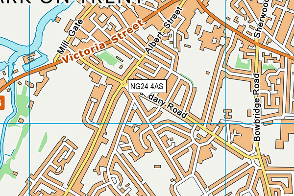 NG24 4AS map - OS VectorMap District (Ordnance Survey)
