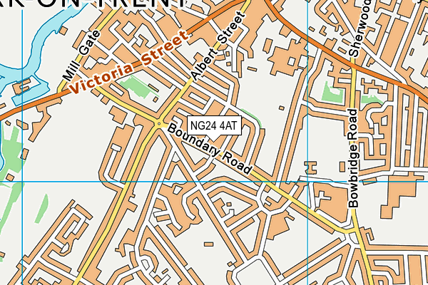 NG24 4AT map - OS VectorMap District (Ordnance Survey)