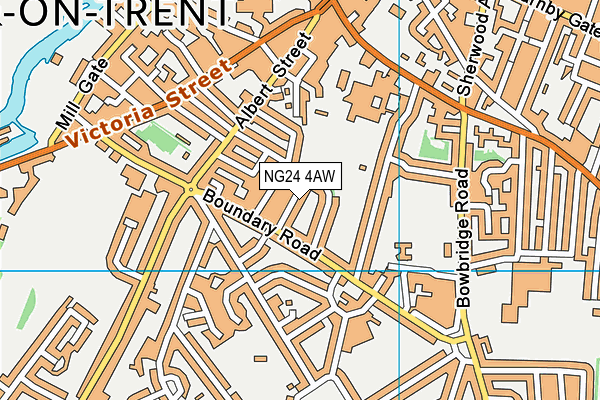 NG24 4AW map - OS VectorMap District (Ordnance Survey)