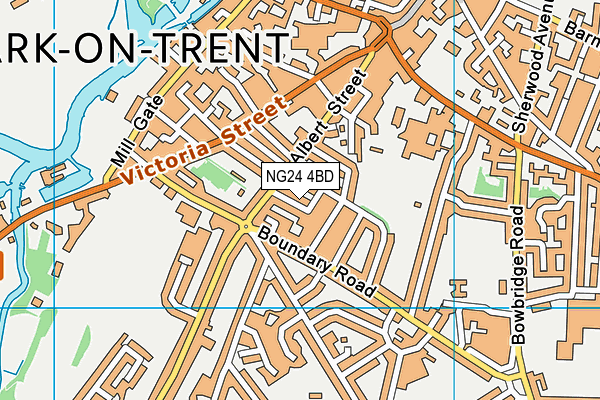 NG24 4BD map - OS VectorMap District (Ordnance Survey)