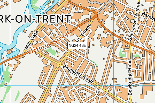 NG24 4BE map - OS VectorMap District (Ordnance Survey)