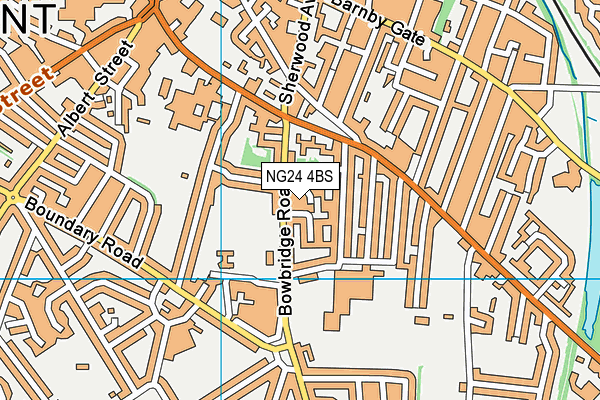 NG24 4BS map - OS VectorMap District (Ordnance Survey)