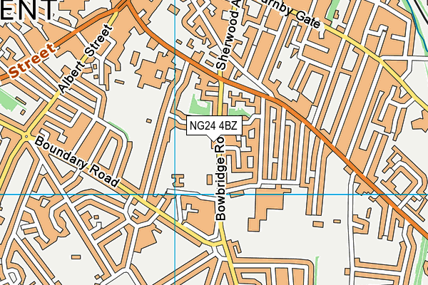 NG24 4BZ map - OS VectorMap District (Ordnance Survey)