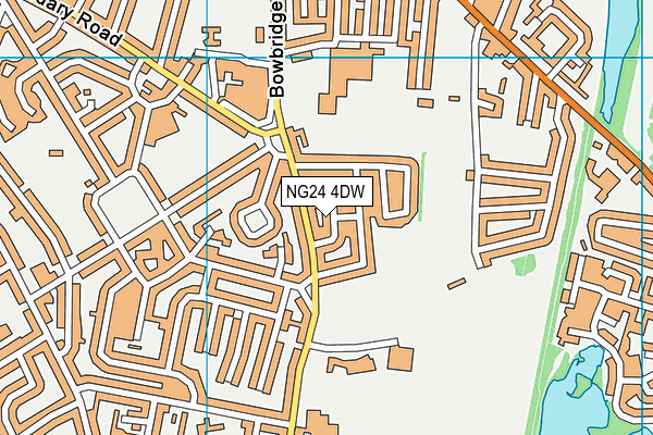 NG24 4DW map - OS VectorMap District (Ordnance Survey)