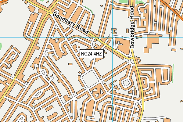 NG24 4HZ map - OS VectorMap District (Ordnance Survey)