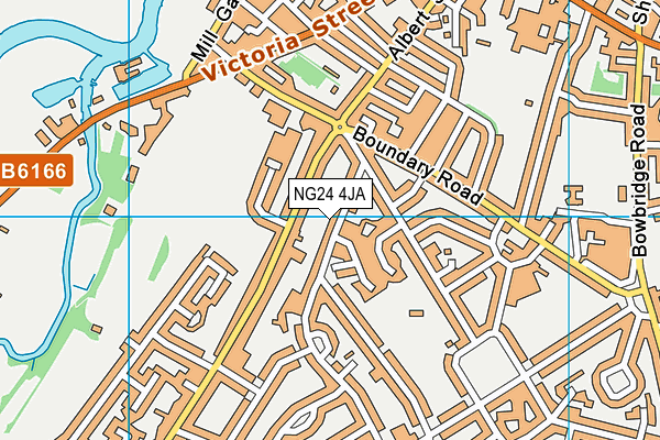 NG24 4JA map - OS VectorMap District (Ordnance Survey)